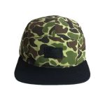 Camo 5 panel baseball flat brim snapback cap