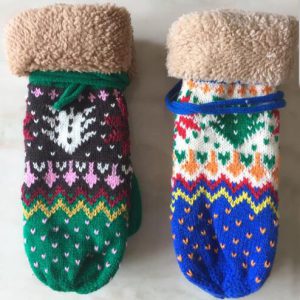 Christmas tree jacquard Knitted with polar fleece lining