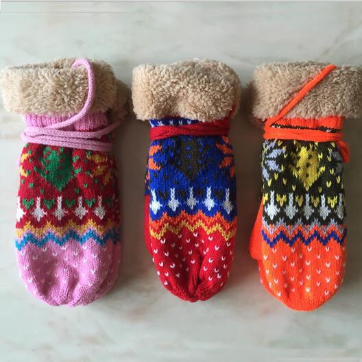 Christmas tree jacquard Knitted with polar fleece lining