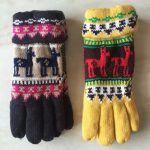 deer jacquard Knitted with polar fleece lining