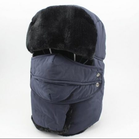 Men Women Winter Trapper Hats Earflap Warm Russian Ski Hat With Mask