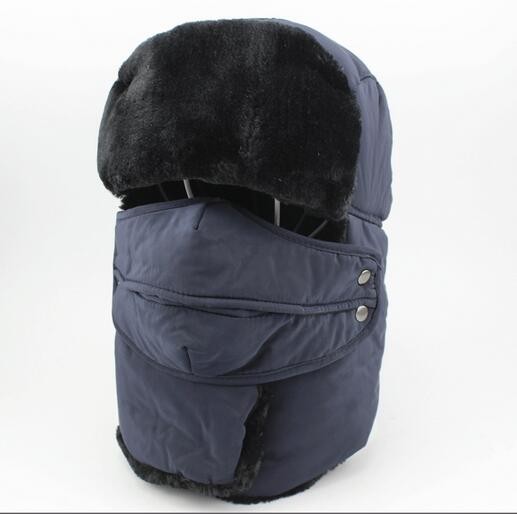 Men Women Winter Trapper Hats Earflap Warm Russian Ski Hat With Mask