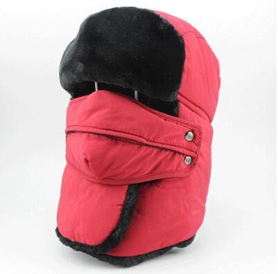 Men Women Winter Trapper Hats Earflap Warm Russian Ski Hat With Mask