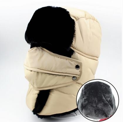 Men Women Winter Trapper Hats Earflap Warm Russian Ski Hat With Mask