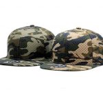 Camouflage pattern snapback caps