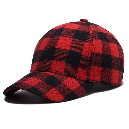 checked baseball cap
