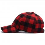 checked baseball cap