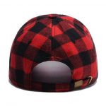checked baseball cap