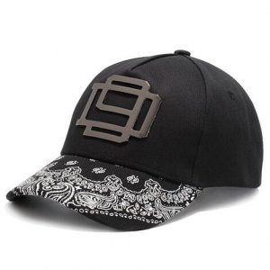 Baseball cap with metal element