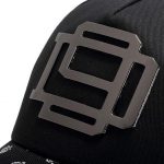 Baseball cap with metal element