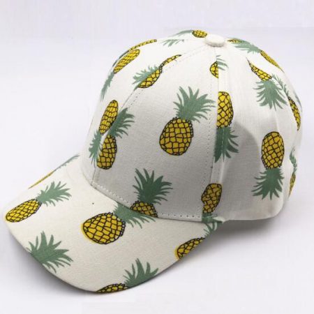 Allover printed pineapples baseball cap