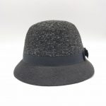 Women Winter Wool Bucket Hat Cloche Bowler Hat with metal ignot
