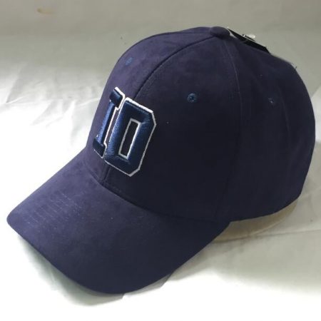 Navy Suede Curved Peak Hat