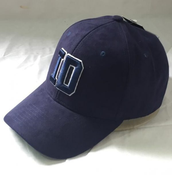Navy Suede Curved Peak Hat
