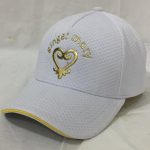 White polyester mesh liquid metal baseball cap