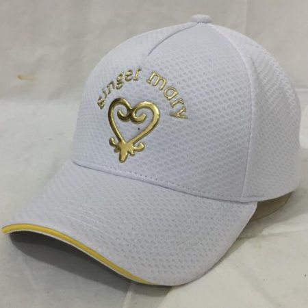 White polyester mesh liquid metal baseball cap
