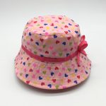 Loving Heart Print Bucket Hat Girls Summer Hat