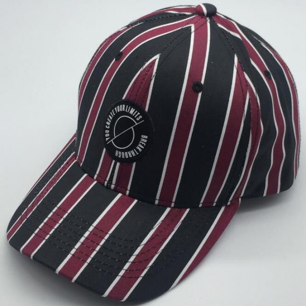 Burgundy Stripes Women Baseball Cap
