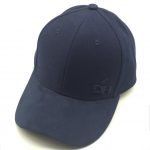 Navy canvas and suede baseball cap