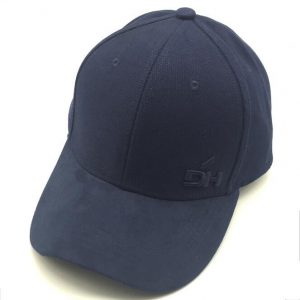 Navy canvas and suede baseball cap
