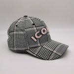 DH metal emblem checked baseball cap