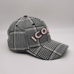 DH metal emblem checked baseball cap
