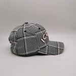 DH metal emblem checked baseball cap