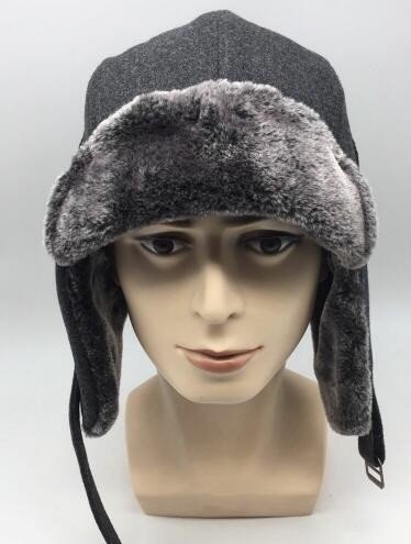 Wool and Fur Aviator Hat with Earflaps