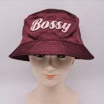 Bossy embroidery satin bucket