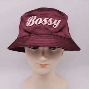 Bossy embroidery satin bucket