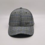 Ladies checked embroidery peak