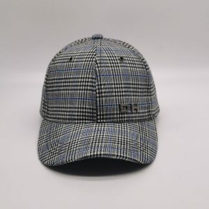 Ladies checked embroidery peak