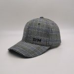 Ladies checked embroidery peak