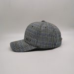 Ladies checked embroidery peak