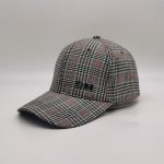 Ladies checked embroidery peak