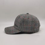 Ladies checked embroidery peak