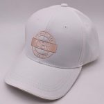 White elastic fabric cap