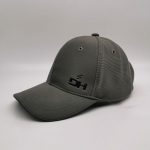Grey textured fabric branded cap