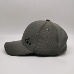 Grey textured fabric branded cap
