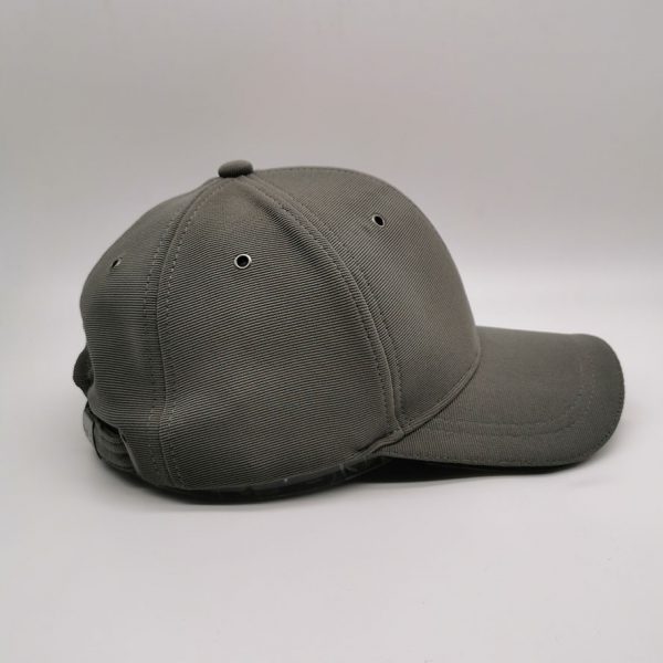 Grey textured fabric branded cap