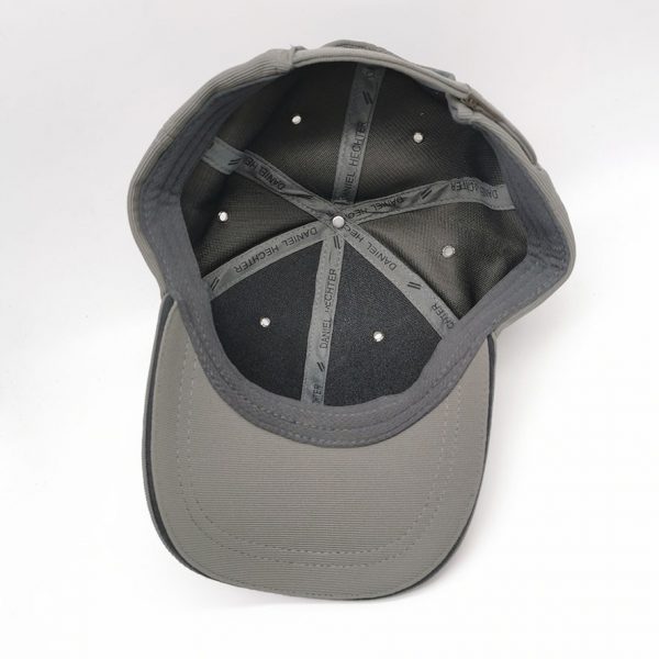 Grey textured fabric branded cap