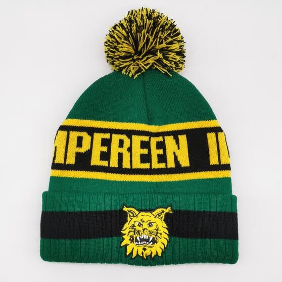 Jacquard and embroidery knitted hat beanie