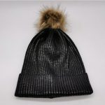 Shinning printed pompom beanie