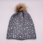 Shinning printed dots pompom beanie
