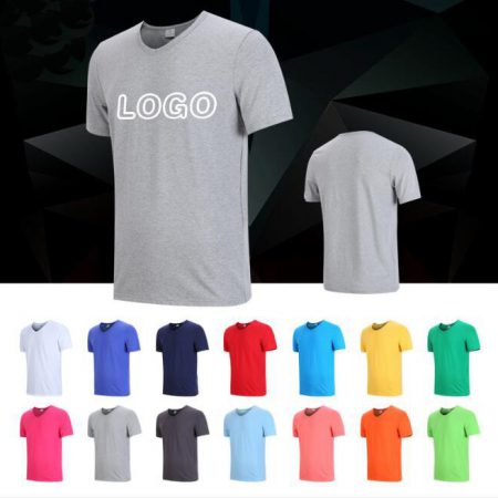 Promotional short sleeve V neck T-shirt