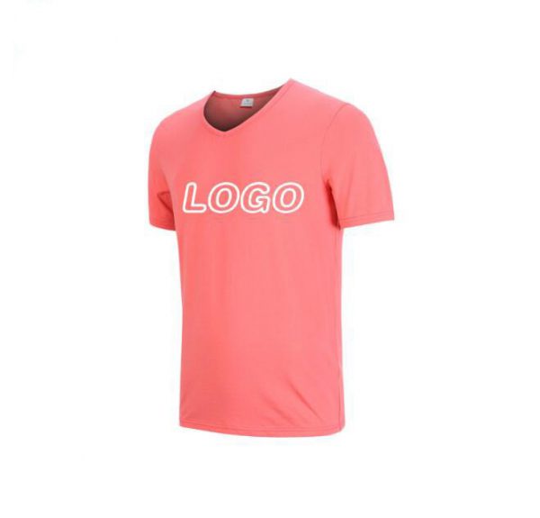 Promotional short sleeve v neck T-shirt