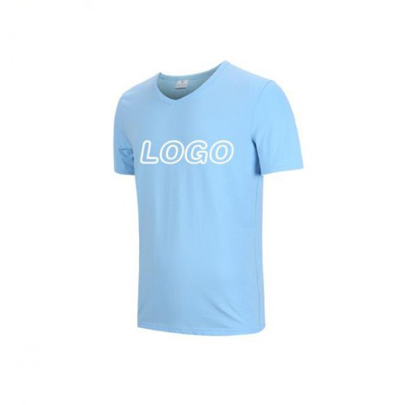 Promotional short sleeve v neck T-shirt