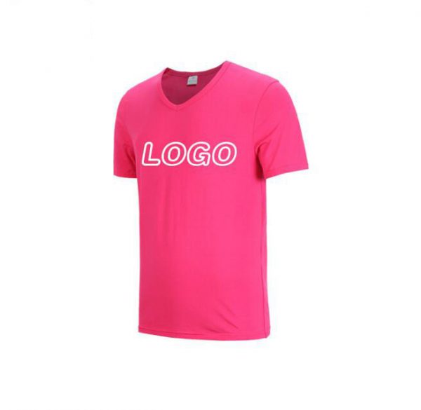 Promotional short sleeve v neck T-shirt