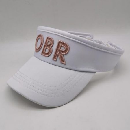 Textured Embroidery White Golf Hat