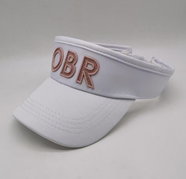 Textured Embroidery White Golf Hat
